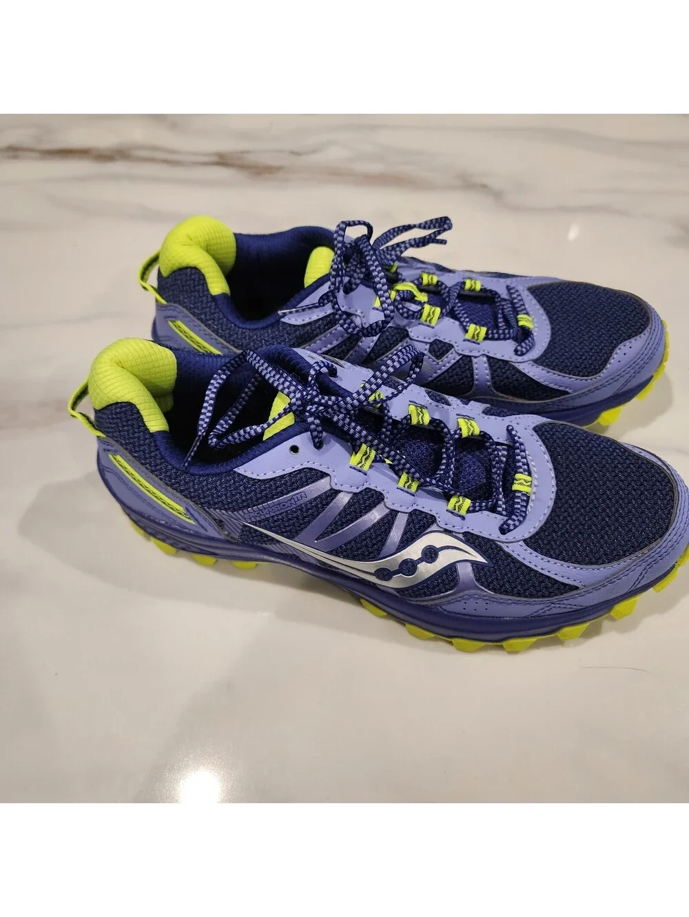 Saucony womans Trail Running Shoes Size 10 Blue and Yellow